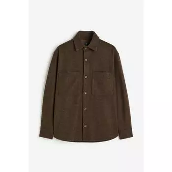 H&M рубашка свободного кроя темно-коричневая 1183478002