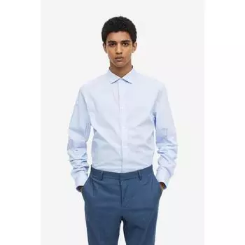 Рубашка узкого кроя HM, голубая 0841808004 SEUR SS