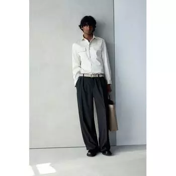 HM Satin oversHirt Regular Fit белый S