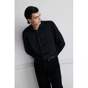 H M Satin sHirt Regular Fit Black S