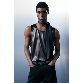 H M Satin Sleeveless Top Loose Fit Black XXL