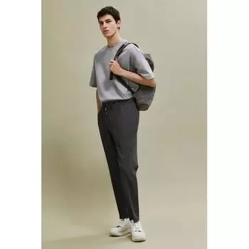 H M Slim Fit Criss Leg Pants Dark Grey