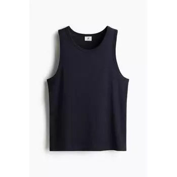 H M Slim Fit Sleeveless Top Navy Blue
