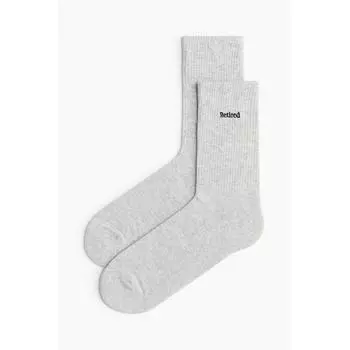 H M socks grey melange cotton
