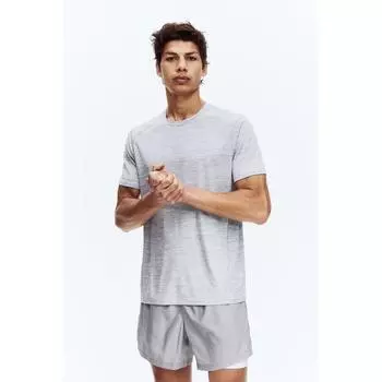 Спортивный топ HM Muscle Fit dryMove светлый серый меланж XS