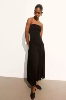 H M strapless long dress black