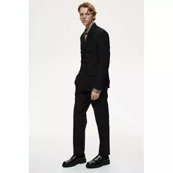 H M Suit Pants Regular Fit Black Pinstripe 42