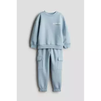 H M Sweat 2 piece Set Light Blue Sports Club