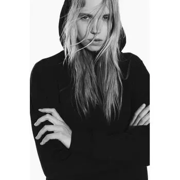 H M Sweat Hooded Dress Black
