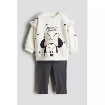 H M sweatshirt leggings set white Minnie Mouse