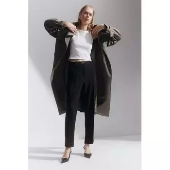 H M tapered tailored pants black