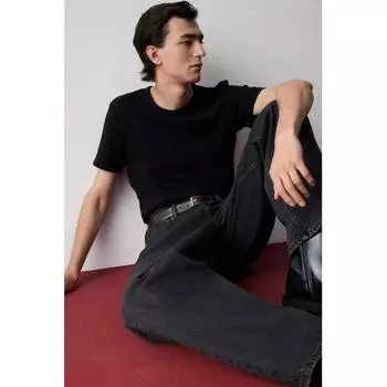 Текстурированная рубашка поло HM Slim Fit, черная XS