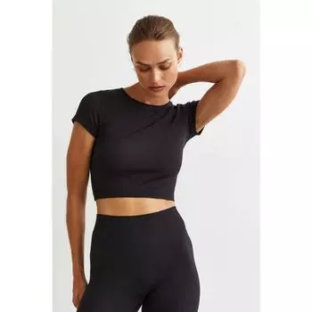 H&M THERMOLITE ribbed t-shirt black 1106342002