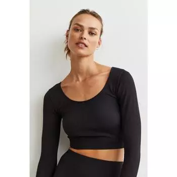 H&M THERMOLITE топ в рубчик черный 1106344001