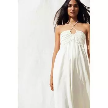 H&M tie detail dress cream color 1081614003