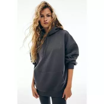 H&M толстовка оверсайз темно-серого цвета 1087261002