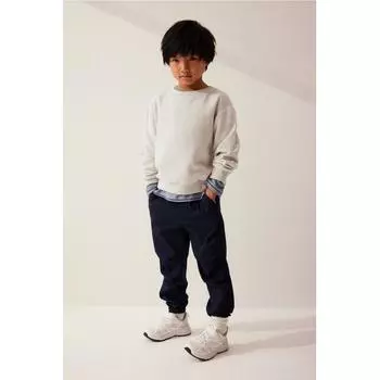 H M twill jogger pants dark blue