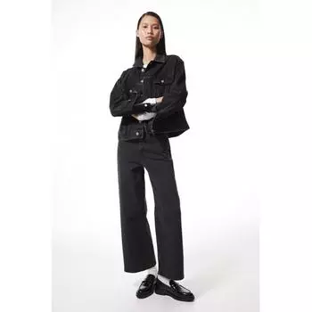 H M Wide Jeans Dark Grey