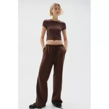 H M Wide Jogger Pants Dark Brown