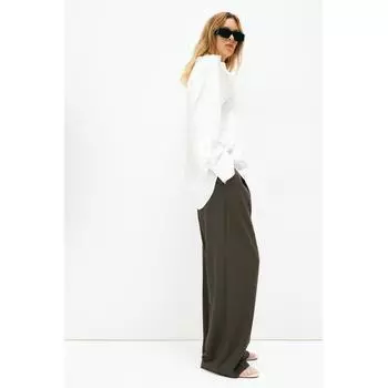 H M wide pants dark brown
