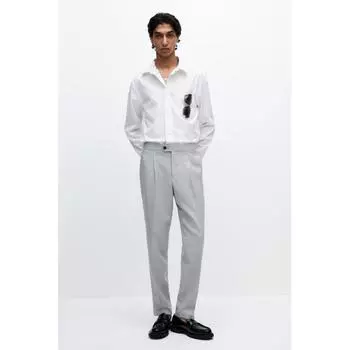 H M Wool Blend Pants Regular Fit Grey 42