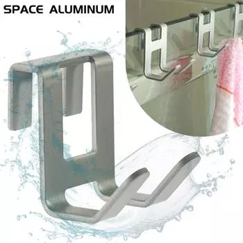 H-образные дверные крючки Space Aluminum Glass Free Hole Hanger Shower Towel Rack Key Holders Kitchen Bathroom Floor Organizers