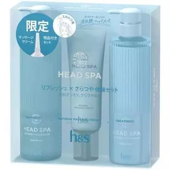 h&s Deep Experience Head Spa Refresh x Smooth Shampoo + Treatment + Refresh Massage Cream Limited Set (435g+435g+120g) H&S