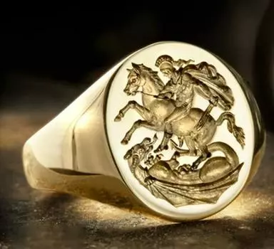 Хэ Чэн Ретро Европейско-американский Сплав Рыцарское Властное Мужское Кольцо Size 9