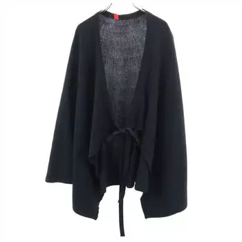 HaaT wool Rib knit poncho 2 black Isseimi Sunburn Women Used