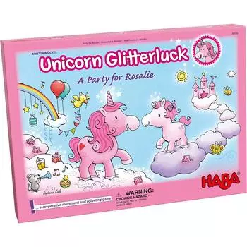 HABA Unicorn Glitter Rack Rosalie Кооперативная игра для детей от 4 лет - Вечеринка. вверх.