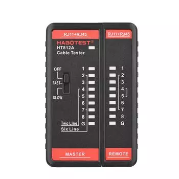 HABOTEST HT812A Тестер сетевого кабеля Трекер проводов Измеритель телефонной линии Телефон и сеть разноцветный