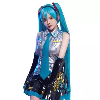 Хацунэ Мику Косплей Хэллоуин VOCALOID Начальный костюм с париком [milky time] (Костюм, М)