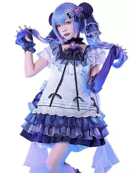 Хацунэ Мику Косплей One Piece Vocaloid Хэллоуин Фиолетовый Черника [milky time] Женщины