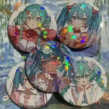 Хацунэ Мику, милый значок, звездные глаза.