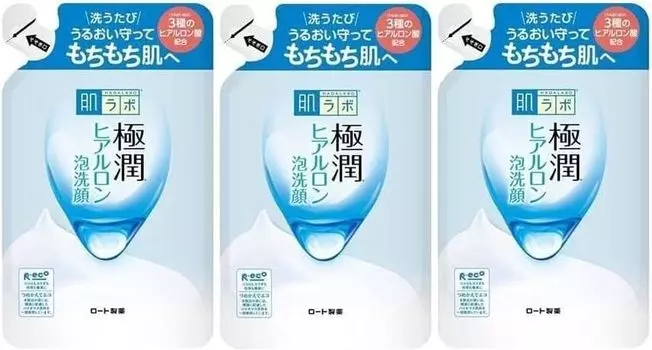 Hada Labo Gokujun Гиалуроновая пена для умывания для лица, набор из 3 шт., 140 мл [Оптовая закупка]