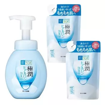 Hada Labo Gokujun Гиалуроновая пенка для умывания для лица 1 шт., набор из 2 сменных блоков +