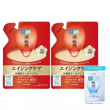 Hada Labo Gokujun Hari Perfect Gel Refill 80 г x 2 шт. в наборе с пакетиком Gokujun + [Продукт] красный