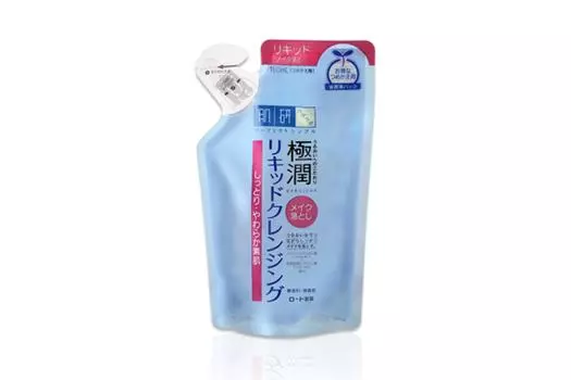 Hada Labo Gokujun Hyaluronic Liquid Makeup Remover Содержит супер гиалуроновую кислоту, адсорбированную гиалуроновую кислоту, сменный блок 180 мл и