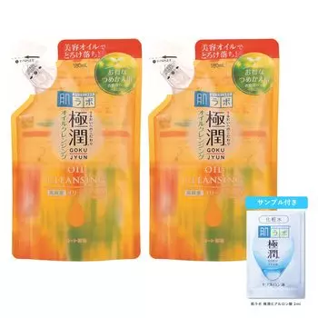 Hada Labo Gokujun Oil очищающее средство сменный блок 180 мл x 2 в наборе саше Gokujun +