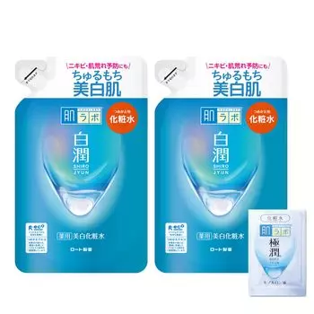 Hada Labo Hakujun Medicated Whitening Lotion Refill 170 мл Набор из 2 саше Gokujun в комплекте + [квази-лекарство] [Продукт]