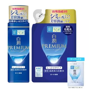Hada Labo Hakujun Premium Medicated Penetrating Whitening Lotion Moist Type Body Refill Set Gokujun Sache Included + + [Квази-лекарство]