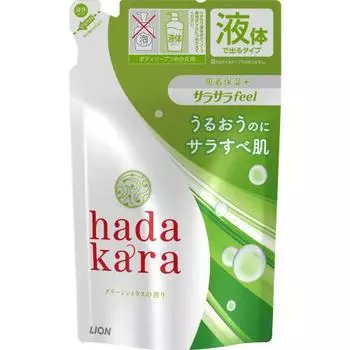 Hadakara body soap liquid green citrus scent refill 340ml smooth feel type body soap