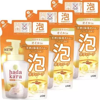 hadakara (hadakara) body soap foam rose garden scent refill 420ml x 3 pieces oil-in type foam body soap