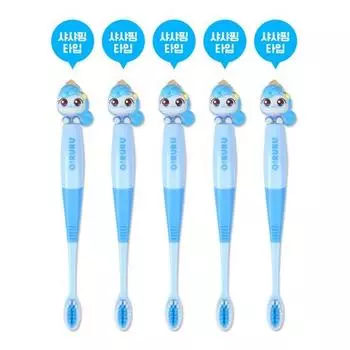 Haeho Catch Tiniping Oruru Tiniping Kids Figure Зубная щетка, Sha Shaping, Разноцветные, 5 предметов, популярный персонаж в Корее