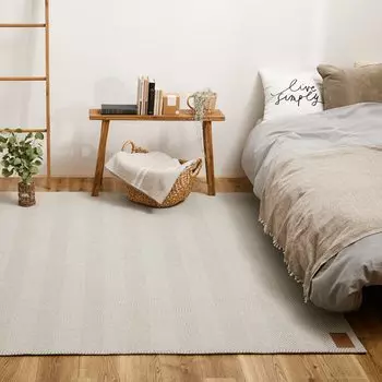 Hagiwara 190 x 240 cm Herringbone Machine Hot compatible Rug, Gray, Approx. Bona Rug, washable, Non-slip processing,
