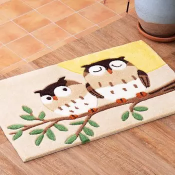 Hagiwara Entrance Mat Indoor 50 x 80 cm Fluffy Washable Processing Compatible with Hot Carpets and Floor Heating Approx. Gufo Non-Slip