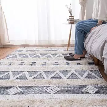 Hagiwara Rug 130 x 190cm Cotton Handwoven BOHO Ethnic Style Natural Interior Approx. VIAJERO Series_Benga 100%