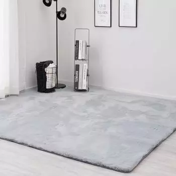 Hagiwara Rug Blue Light Gray Diameter 140cm Fluffy Super Touch Princess Style Hot Heating Compatible Approx. Lapin Carpet/Floor
