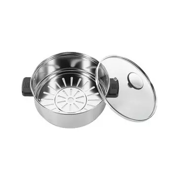 HAGOOGI 18cm easy to steam on a glass steel body set Steamer, diameter, pot, lid/stainless