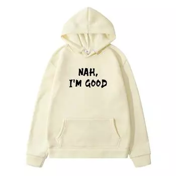 ХАХ Я ХОРОШИЙ Худи Y2k Осень Чистая Одежда Толстовки Харадзюку Толстовки для Мужчин Уличная Одежда Толстовка Мужская S